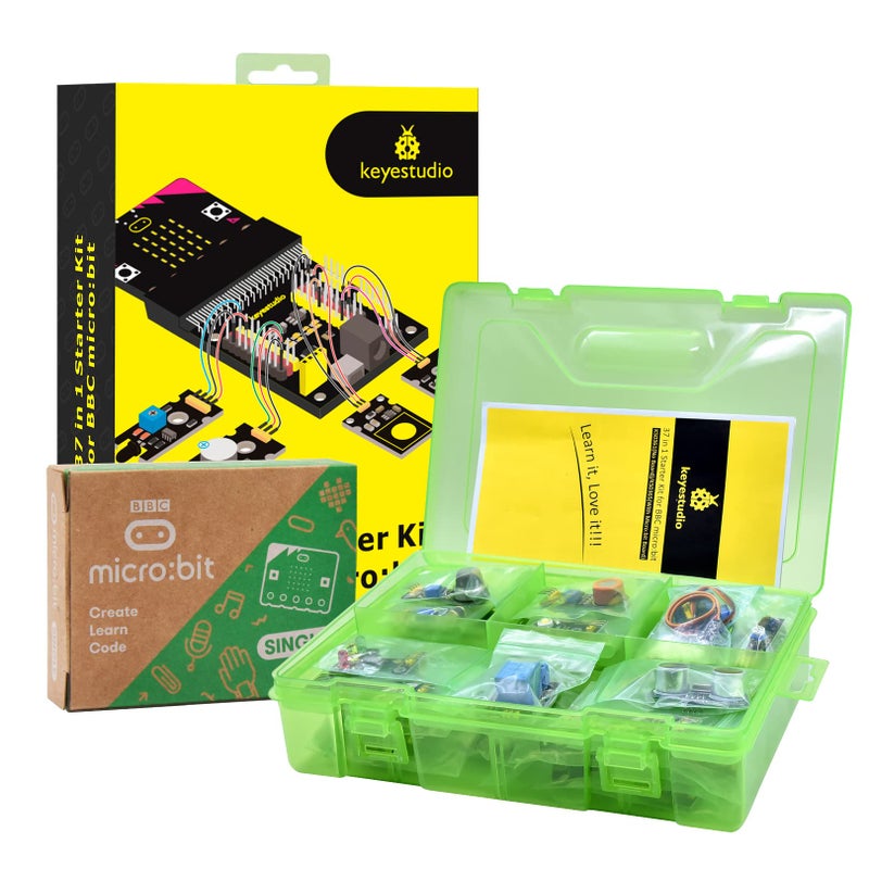 Keyestudio مجموعة البداية KEYESTUDIO 37 في 1 مع لوحة BBC Microbit V2.2، مجموعة رائعة من 37 مستشعرًا وإكسسوارات Microbit لتعليم البرمجة والإلكترونيات للمراهقين والبالغين، تعلم الدوائر الكهربائية مع الدروس. - Image 5